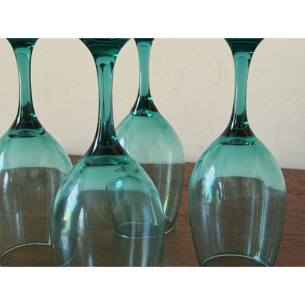 Cristar Rioja Wine Glasses Smoke Green 8" 12oz Goblets Set of 4 - Picture 8 of 11